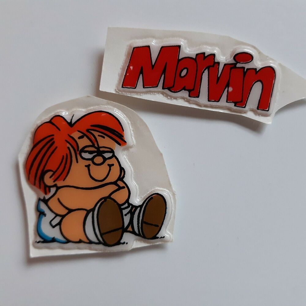 Vintage Baby Marvin Puffy Stickers 80s Retro Classic Comic Strip Cartoon Gordy